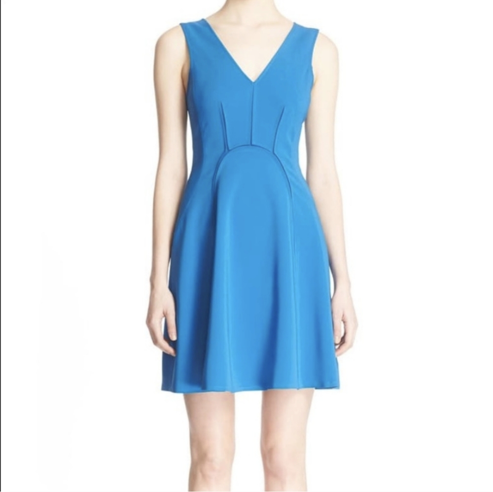Rebecca Taylor Sleeveless Blue Fit and Flare Dress, Sz 10